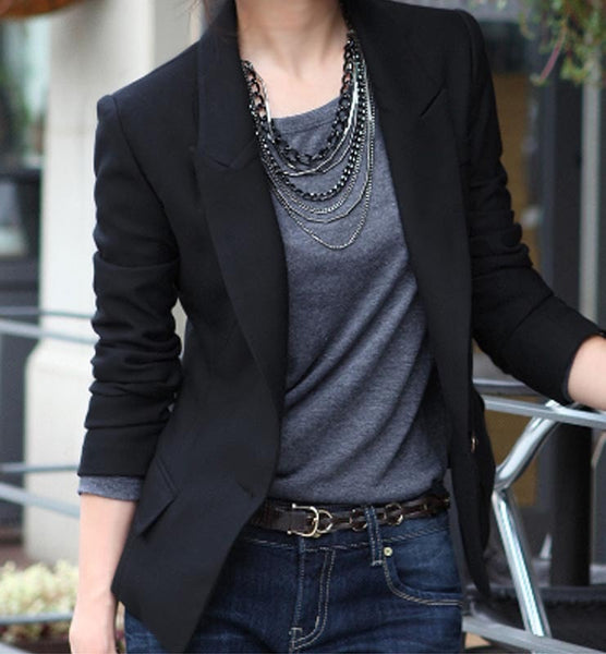 Spring Autumn New Women Small Suit Jacket Korean Version Of Ms. All-Match Slim Casual Suit Large Size Women Was Thin Blazer