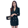 Spring Autumn  Formal Long Blazer Women Slim Gold Button Ladies Blazers Feminino Work Business Suit Jacket Female