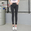 Spring Autumn Women Ankle-Length Cuffs Black Jeans Students Stretch Skinny Female Slim Pencil Pants Denim Ladies Trousers