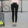 Spring Autumn Women Ankle-Length Cuffs Black Jeans Students Stretch Skinny Female Slim Pencil Pants Denim Ladies Trousers