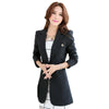 2022 Spring  Autumn Women Work Wear Small Suits Jacket Single Button Long Blazers Coats Ladies Green Outerwear For Female