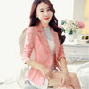 Spring Blazer Feminino Elegent Office Long Sleeve Female Suit Floral Jacquard Slim Short Coat Women Blazers And Jackets 3XL