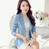 Spring Blazer Feminino Elegent Office Long Sleeve Female Suit Floral Jacquard Slim Short Coat Women Blazers And Jackets 3XL