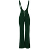 Spring Fashion Women Dungarees Overalls Bell-bottomed High Waist O-ring Zipper Front Flared Casual Jumpsuits Pants Trousers