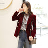 Spring Korean Fashion Double Breasted Velvet Blazer Women Slim Ladies Formal Blazers Long Sleeve Solid Casual Suit Coat