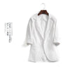 Spring Ladies Blazer Feminino Japan Style Three Quarter Sleeve Jacket Women Slim Slim Small Suit Cotton Coat White Navy