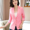 2022 Spring New blazer women fashion casual slim half sleeve white jacket office ladies plus size coat