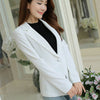 Spring Slim Fit Blazer Women Formal Jackets Office Work Open Front Notched Blazer Black Ladies Blazer