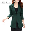 Spring Summer Blazer Women New 4 Colors One Button Green Black White Jacket Womens Slim  England Blazers Feminino
