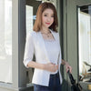Spring Summer New Korean Suit Women 3 Quarter Sleeve Slim  Blazer Jacket Pocket
