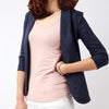 Spring Summer Slim Fit Blazer Women Formal Jackets Office Work Notched 3/4 Sleeve Blazer White Blue Plus Size 3xl