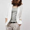 Spring Summer Slim Fit Blazer Women Formal Jackets Office Work Notched 3/4 Sleeve Blazer White Blue Plus Size 3xl
