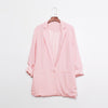 Spring Summer Women Suit Blazer Jacket Casual BF One Button Chiffon Women Blazers Coats Casual Plus Size Business Suit A365