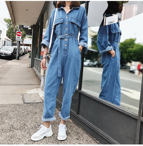 Spring Umpsuit Autumn Macacao Feminino Conjoined Denim Overalls Casual Jumpsuit Jumpsuits Playsuit Overalls Female