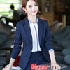 Spring Winter Blazer Jacket One Button Notched Collar Slim Blazer Women Blue Ladies Blazers Officewear Plus Size Coat