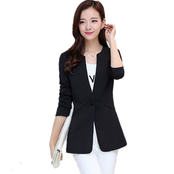 Spring Women Blazer 6 Colors Coat Elegant Suit Jacket Outwear Long Jackets Blazers Coat Feminino Chaquetas Mujer New Y021