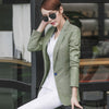 Spring Women Blazer Long Sleeve Single Button Women'S Jacket Office  Fashion Slim Short Cotton Linen Suits E970