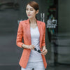 Spring Women Blazer Long Sleeve Single Button Women'S Jacket Office  Fashion Slim Short Cotton Linen Suits E970