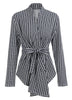 2022 Spring Women Houndstooth Plaid Cardigan Coat Long Sleeves Open Front Waist Strap Asymmetrical Casual Tops Outwear female