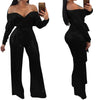 2022 Spring Women Jumpsuits Off Shoulder Rompers Elegant Work Office Overalls With Belt Long Sleeve Loose Outfit WS5490C