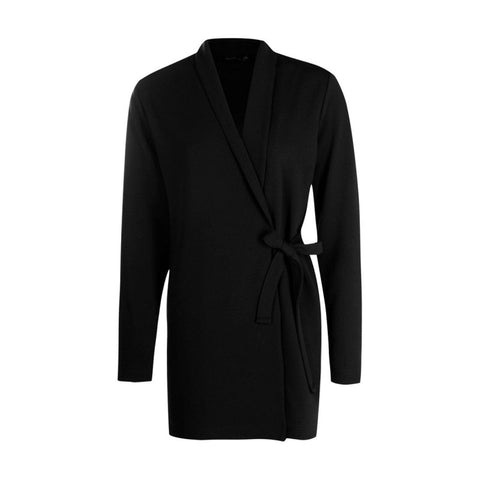 Spring blazer feminino black white V-Neck office blazer women Casual coats long sleeve Belted Wrap Suit blazer jacket