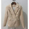 Spring high quality Newest Jacket Women Double Breasted Metal Lion Buttons Golden Slim blazer feminino