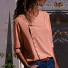 Summer Button Irregular Blouse women Fashion Long Sleeve Oblique collar Shirt Female Elegant autumn Casual office Tops