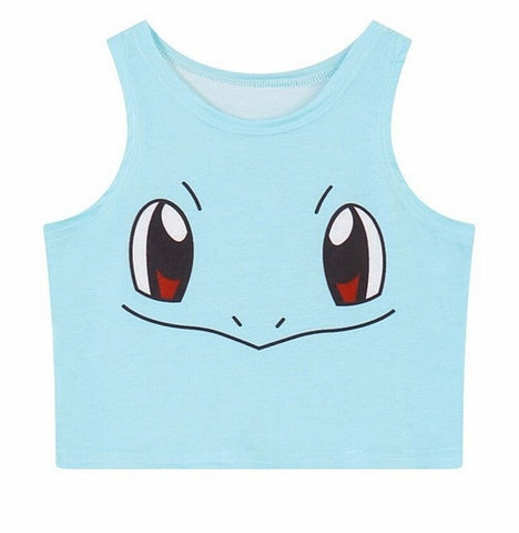 Summer Harajuku Sexy Girls Cosplay Costu Pokemon Go Pocket Monster Sailor Moon Crystal Crop Tops Vest Tank Tops Shirt