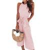 2022 Summer New Sexy Off Shoulder Striped Belt Rompers Sleeveless Women Jumpsuit Casual Streetwear Playsuit Ankle Length Pants