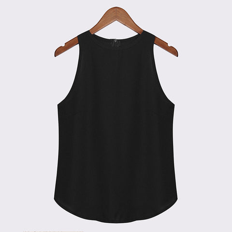 2022 Summer Newest Women Chiffon Tank Top Sexy Halter Crochet Sleeveless Back Zipper Vest Tops Casual Club Party Camis Plus Size