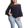 2022 Summer Off Shoulder Ruffle Sleeve Solid Blusas Plus Size XL-4XL Blouse Shirt Women Elegant Top WS9316X