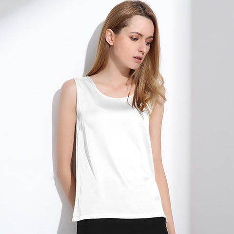 Summer Silk Tops Bottoming Shirt Vest For Women Females Wide Straps Loose Emulation Silk Big Yard Cropped Shirt Vest Tops