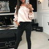Summer Stringy Selvedge Slash Neck Stretch Long Sleeve Women Sexy Top Shirt Fashion Female Blouses WS8938W