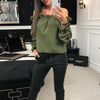 Summer Stringy Selvedge Slash Neck Stretch Long Sleeve Women Sexy Top Shirt Fashion Female Blouses WS8938W
