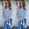 Summer T-Shirt New Fashion Thankful Letter Print Top Casual Women Tank Tops Sleeveless Plus Size Loose 3XL White Shirts