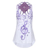 Summer Tank Top Womens Tunic Musical Notes Print O Neck Tops Sleeveless Strappy Casual Ladies Clothes Women haut femme