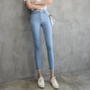2022 Summer Women Ankle-Length Black Jeans Students High Waist Stretch Skinny Female Tassel Pencil Pants Denim Ladies Trousers