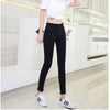 2022 Summer Women Ankle-Length Black Jeans Students High Waist Stretch Skinny Female Tassel Pencil Pants Denim Ladies Trousers