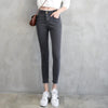 2022 Summer Women Ankle-Length Black Jeans Students High Waist Stretch Skinny Female Tassel Pencil Pants Denim Ladies Trousers