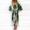 2022 Summer Women Casual Floral Print Chiffon Kimono Cardigan Sexy V Neck Front Open Vestido Baggy Loose Blouse Shirt Office Top