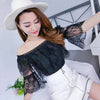 2023 Summer Women Hollow Out Mesh Shirt Sweet Floral Lace Blouse Ladies Half Sleeve Slash Neck Blouses Short Blusas Tops AB978