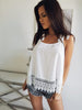 2022 Summer Women New Casual Sleeveless Strap Loose Ladies Shirts Lace O-Neck Off Shoulder Female Blouse Elegant strapless Tops