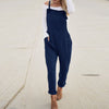 2022 Summer Women Casual Spaghetti Straps Pockets Long Playsuit Solid Slim Jumpsuit Overalls Bodysuit Work Turnip Pants