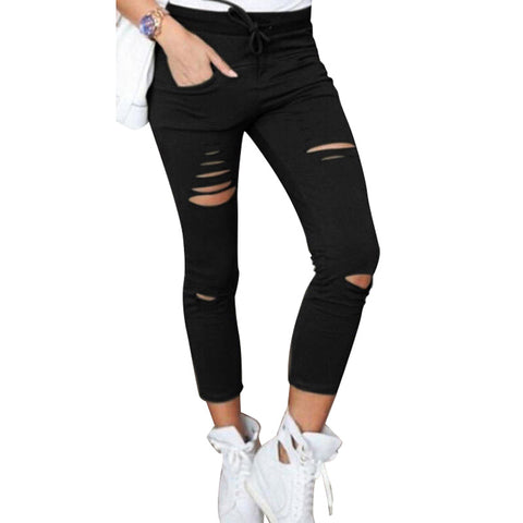 Trousers Women White Pants With High Waist Ripped Jeans For Women Denim Plus Size Black Mom Female Boyfriend Jeans Woman