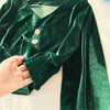 2023 Vintage Autumn Women Velvet Blouses Lady Puff Sleeve Shirt Spring Long Sleeve V-neck Blusas Ladies Basic Tops Pullovers 594