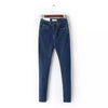 Vintage Mom Fit High Waist Jeans Elastic Femme Women Washed Blue Denim Skinny Jeans Classic Pencil Pants C3553