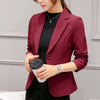 Wine Red Black Women Blazers And Jackets Spring Autumn Fashion Single Button Blazer Femenino Ladies Blazer Female top Y648
