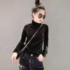 Woman Velvet Warm Bottoming Half Turtleneck Pullover Sweaters New Fashion Fall Korean Long Sleeve Pullover Sweater