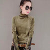 Woman Velvet Warm Bottoming Half Turtleneck Pullover Sweaters New Fashion Fall Korean Long Sleeve Pullover Sweater