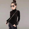 Woman Velvet Warm Bottoming Half Turtleneck Pullover Sweaters New Fashion Fall Korean Long Sleeve Pullover Sweater